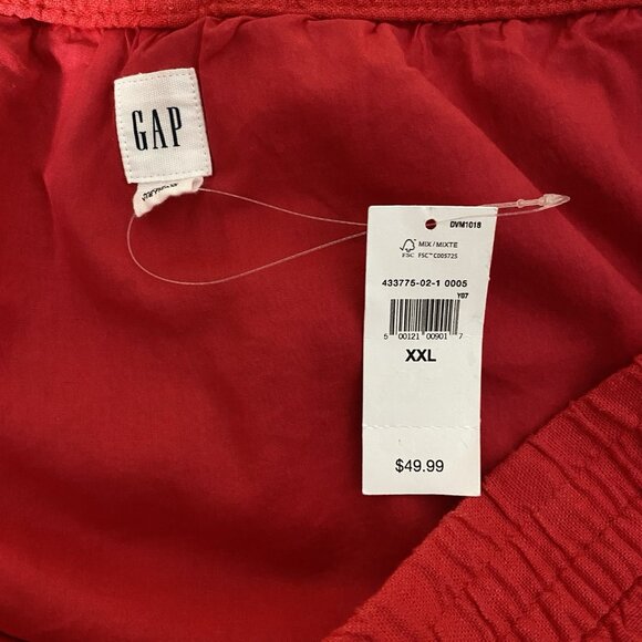 Gap Linen Blend Midi Skirt Women XXL Slipper Red Pull On Side Slit Washable - Picture 4 of 13